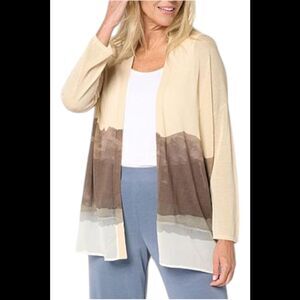 WynneCollection Women's Printed Sweater Knit Cardigan Neutral Combo - Regular